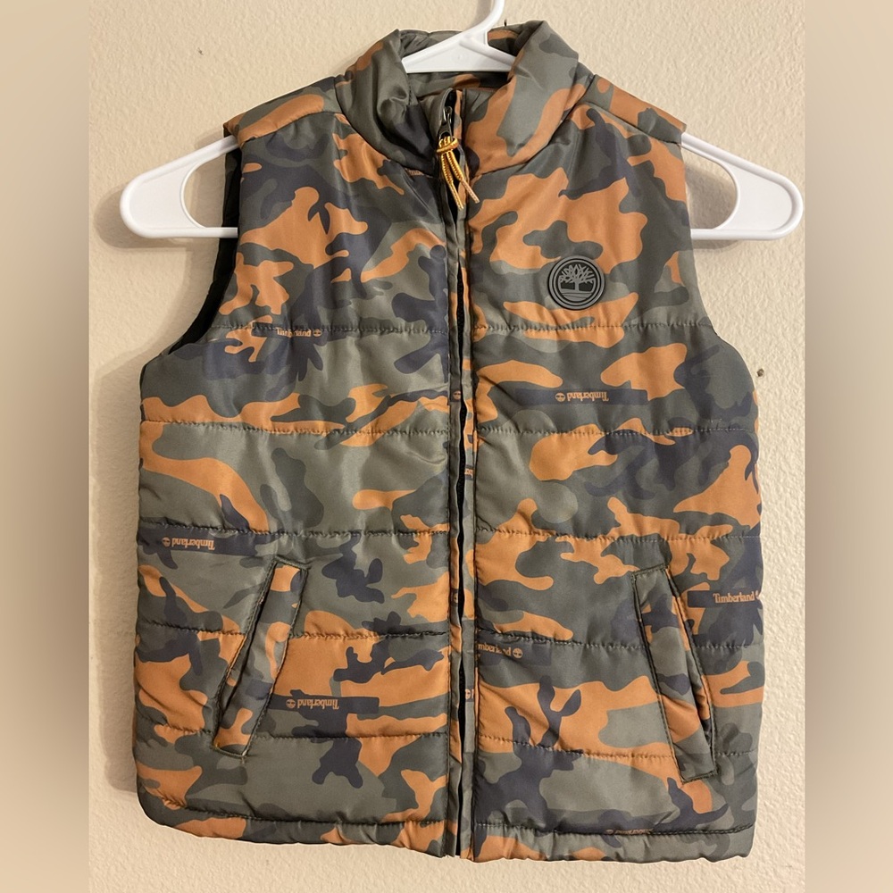Timberland‎ Boys Camo Puffer Vest w/Pockets size 4